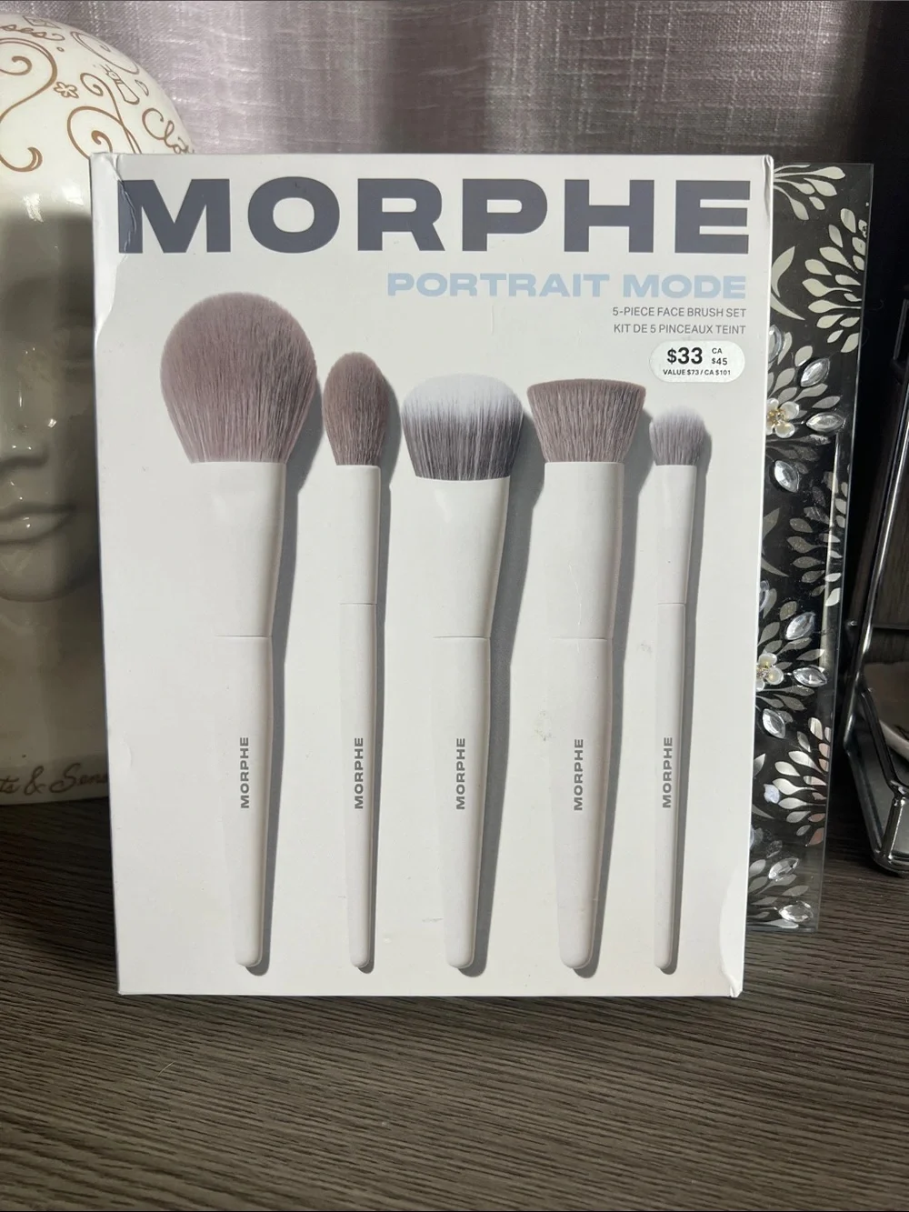 Morphe Portrait Mode 5-Piece Face Brush Set - White and Gray Bristles BRAND NEW